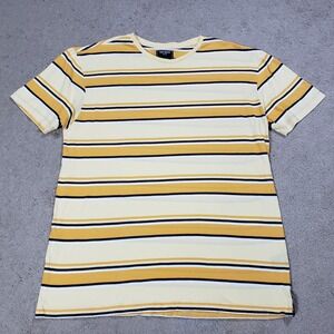 Todd Snyder Men's Striped Tee XL Short Sleeve Cotton Yellow Orange T Shirt